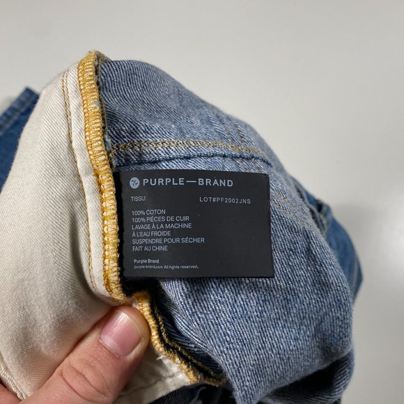 Purple Brand P-003 - Indigo Vintage Distressed crop mens size 32x23 - Picture 5 of 9